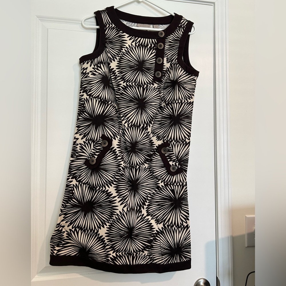 Kim Rogers Brown and Cream Patterned dress.